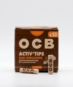 OCB Aktivkohlefilter 7mm ungebleicht 50 activ tips zum Eindrehen